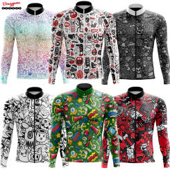 Doodle Men's Women Cycling Jersey Winter&Autumn Long Sleeve Thermal Fleece lining Bicycle Warm Jacket Road Bike MTB Clothing