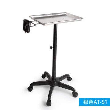 Professional Adjustable Hair Salon Rolling Trolley Beauty Aluminum Salon Tray Cart Salon Tattoo Spa Barber Tool Stand with Tray