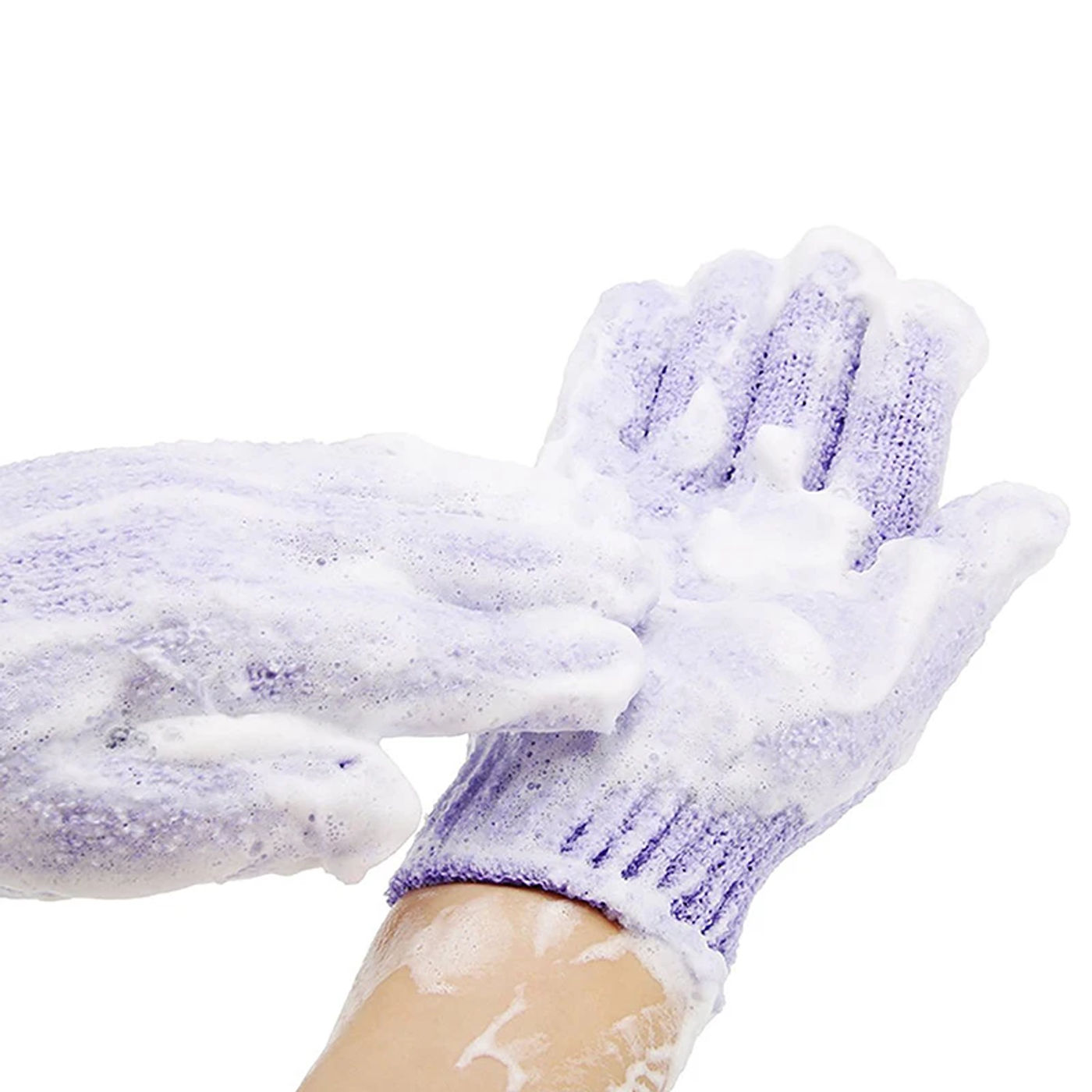 Description Picture 6 of item1pair Foam Rubbing Mud Peeling Exfoliating Five-Finger Bath Gloves Shower Scrub Cleaning Body Massage Glove Bath Accessories