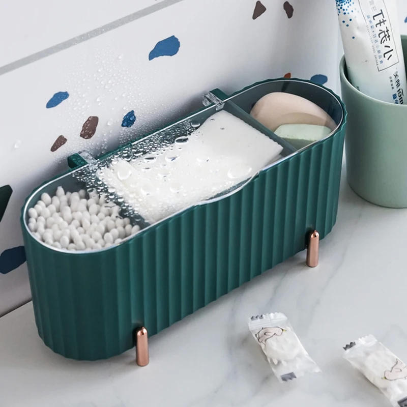 Description Picture 2 of itemCotton Swab Organizer Holder Cotton Pad Storage Box Transparent Remover Paper Makeup Box With Lid Dustproof Desktop Makeup