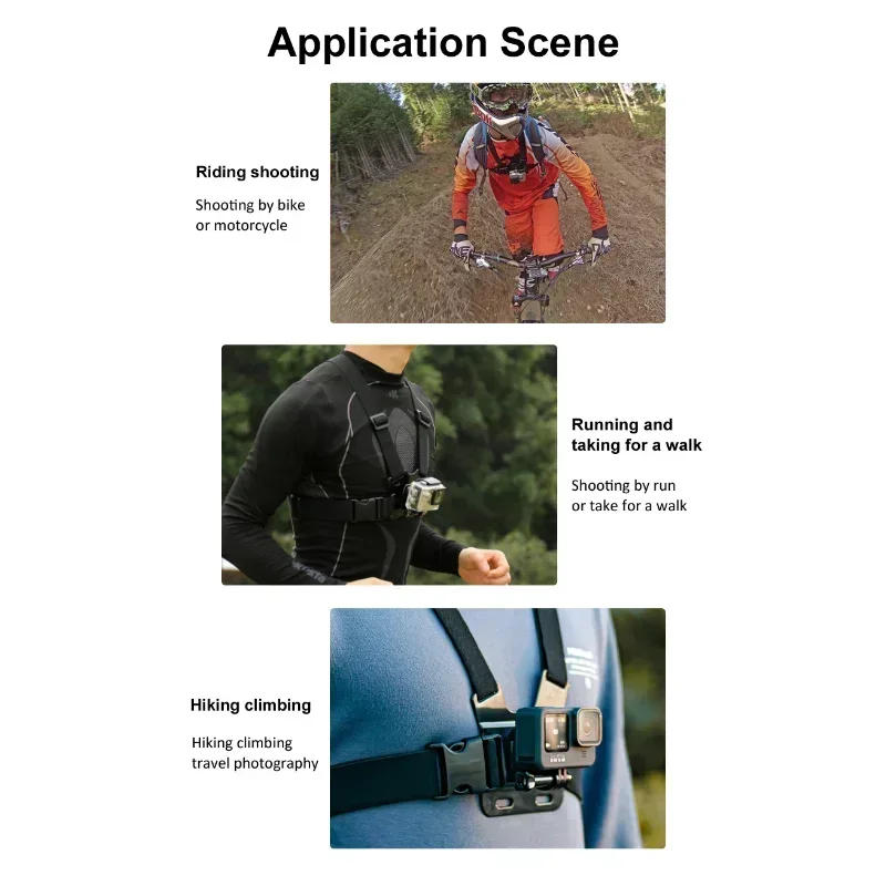 Description Picture 4 of itemHands-Free Sport Camera Chest Strap Mount Harness Strap Holder Cell Phone Clip Five-in-one Suit
