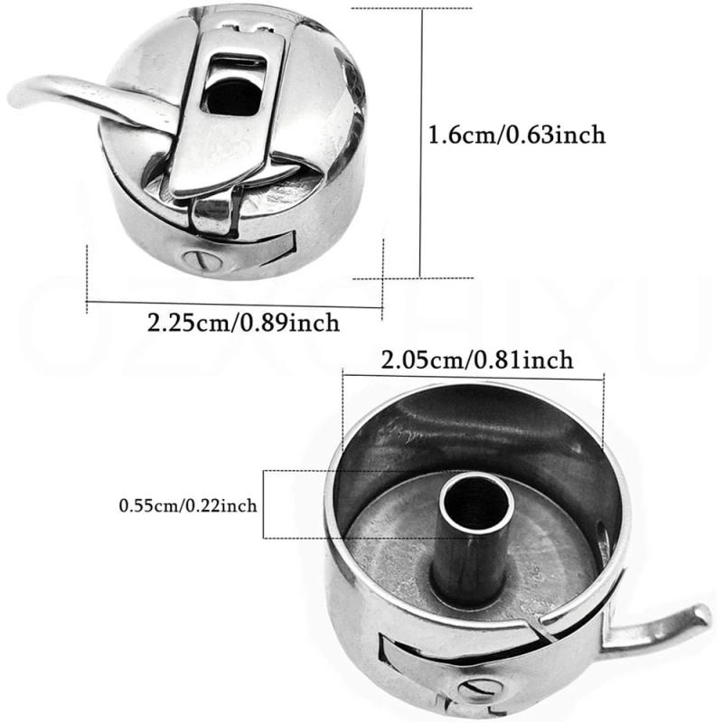 Description Picture 4 of item2PCS Sewing Machine Bobbin Case Stainless Steel Bobbin Case for All Front Loading 15 Class Machines DIY Needlework Sewing Parts