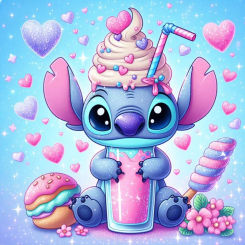5D DIY Disney Stitch Diamond Painting Kit Ice Cream Love Cross Embroidery Handmade Diamond Mosaic Art Gift