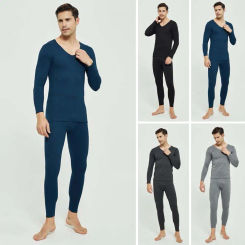 2 Pcs Winter Thermal Underwear Long Men's Keep Warm Tops Pants Set Thick Clothes Comfortable Thermo Underwear Pajamas Sets 2024