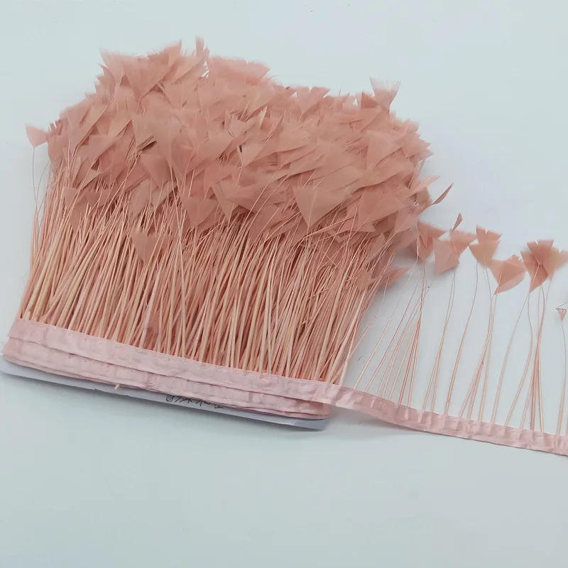 Description Picture 3 of item1yards Colored Turkey Feathers on Tape, Tassel Fringe Trim for Top Dress, Needlework Accessory, Dream Catcher, 10-15cm,