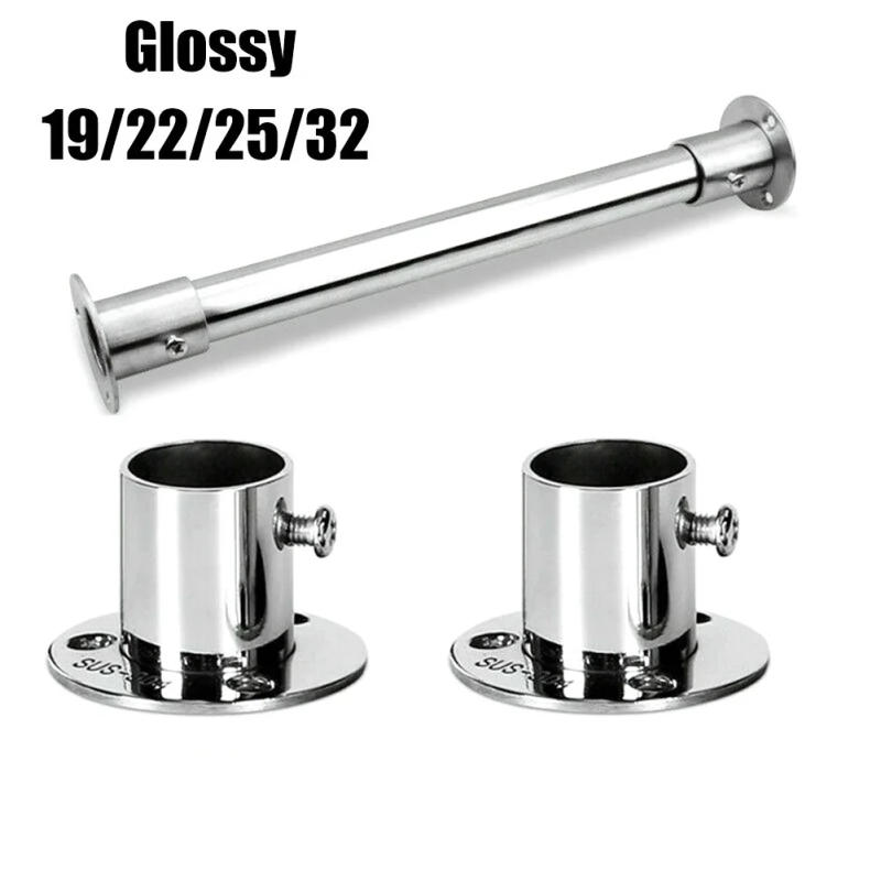 Description Picture 5 of item2PCS Wardrobe Bracket Stainless Steel Rod Socket Flange Rod Holder Closet Rod End Support 19-32mm Shower Curtain Rod Holder