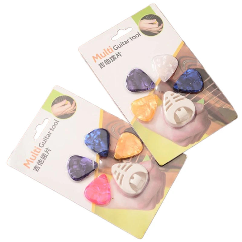 Description Picture 6 of item4Pcs Guitar Picks & Guitar Pick Holder Set For Acoustic Guitar Electric Guitar Bass Ukulele Stick-on Holder Random Color