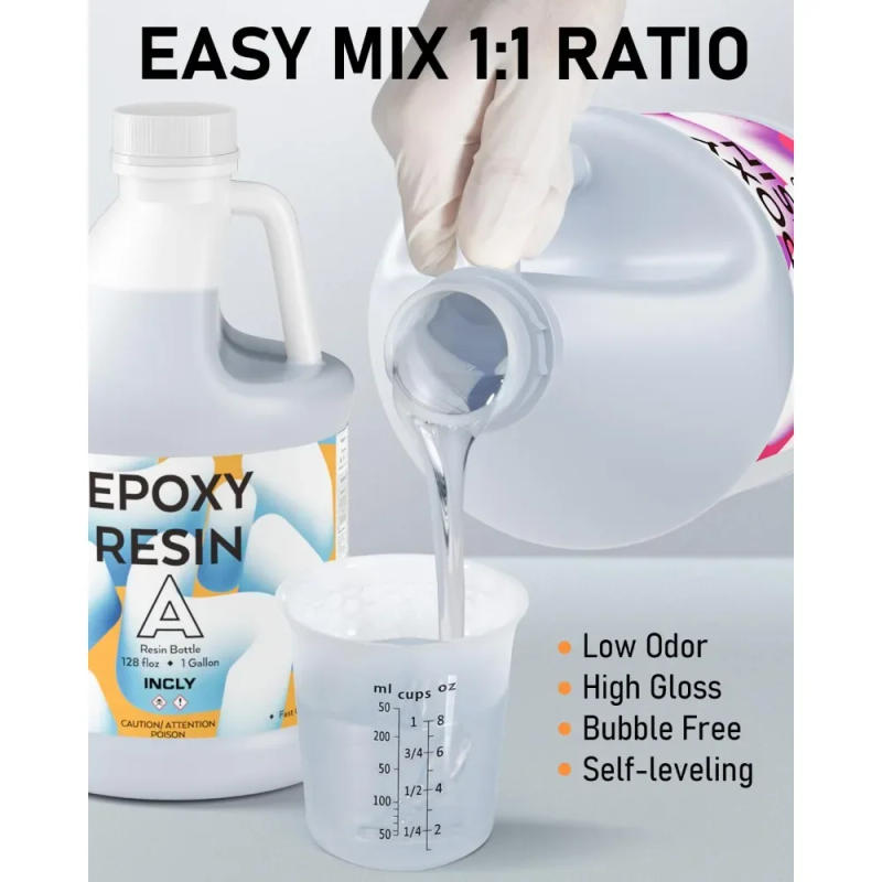 Description Picture 4 of itemCrystal Clear Epoxy Resin Kit, High Gloss & Bubbles Free Resin Supplies Coating & Casting Resin for Table Top, Countertop