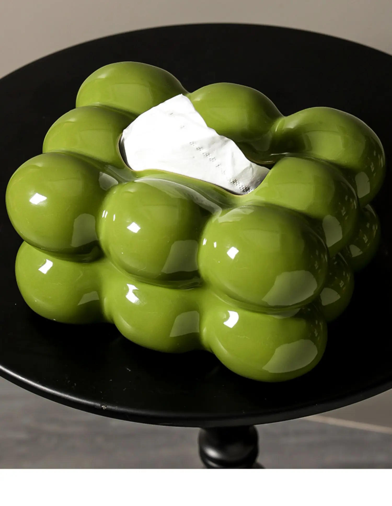 Description Picture 4 of itemGreen Bubbles Tissue Box Dining Table Napkin Holder Paper Towels Removable Tissue Boxes Cotton Candy Shaped Paper Towel Case