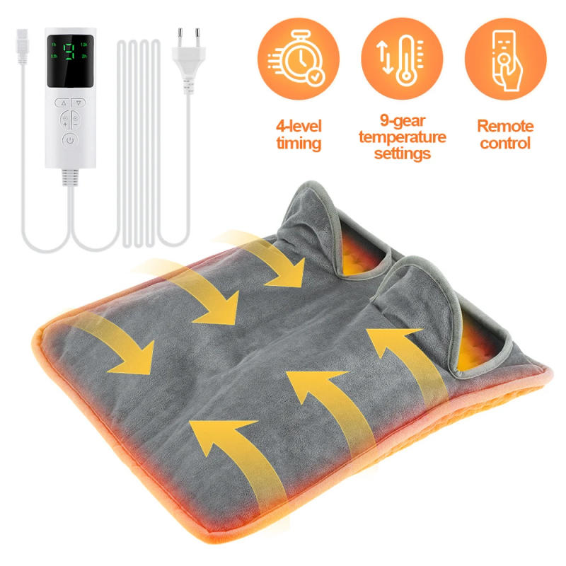 Description Picture 2 of itemElectric Foot Heating Pad Washable Feet Warmer Heater Household Soft Plush Thermal Blanket Foot Warming Mat Home Office Bedroom