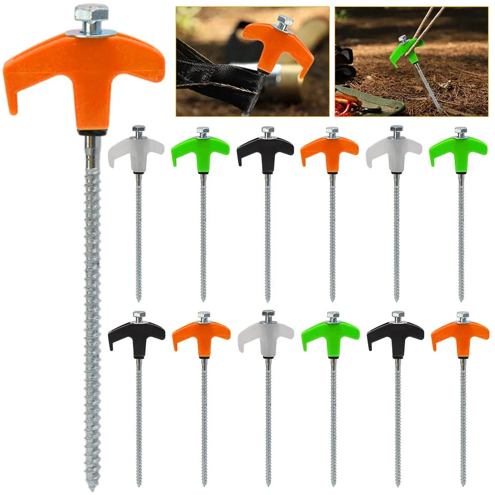 Description Picture 3 of item1/10pcs Tent Stakes Camping Equipment Unbreakable Hexagonal Spiral Tent Pegs Ground Stakes for Garden Camp Patio Hiking Outdoor