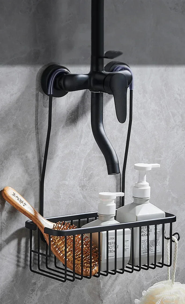 Description Picture 2 of itemAluminium Bathroom Shelf Without Drilling, Shower Shelf Shelves Shampoo Holder, Basket Storage Organizer Bathroom Accessories