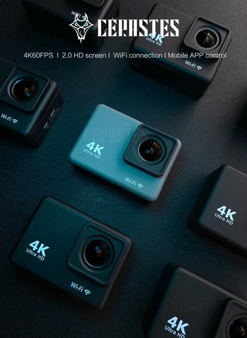 Description Picture 3 of itemCERASTES Action Camera 4K60FPS WiFi Anti-shake Action Camera With Remote Control Screen Waterproof Sport Camera drive recorder