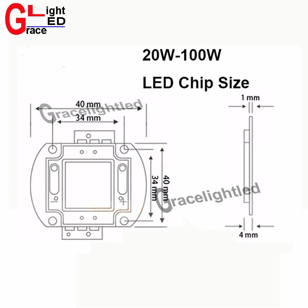 Description Picture 2 of item100W High Power Light UV Purple LED Ultraviolet Bulbs Lamp Chips 395-400nm led