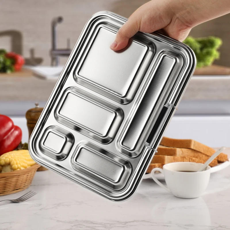 Description Picture 5 of itemStainless Steel Lunch Box for Adults Bento Box 5 Compartments with free Sealing, Metal Lunchbox for Travel, Work, Eco-Friendly