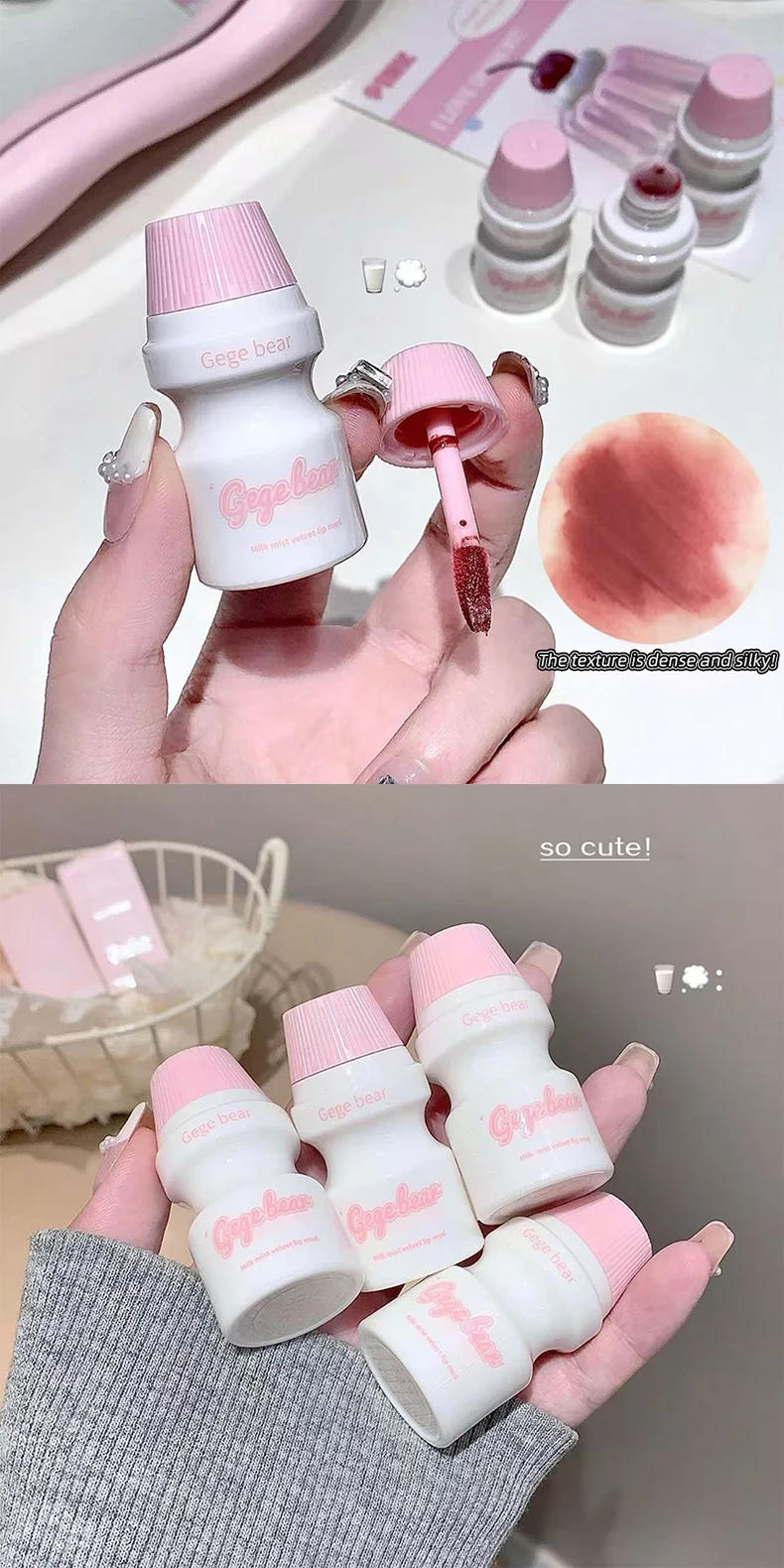 Description Picture 3 of itemSoft Mist Matte Pink Lip Gloss Waterproof Non-Stick Cup Lip Mud Sexy Red Brown Lip Glaze Not Fade Liquid Lipstick Korean Makeup