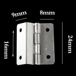 10pcs Wooden Box Hinges Tri-Fold Right Angle 4-Hole Hinge 24mm For Vintage Wooden Chests Doors Cabinets Furniture Hardware