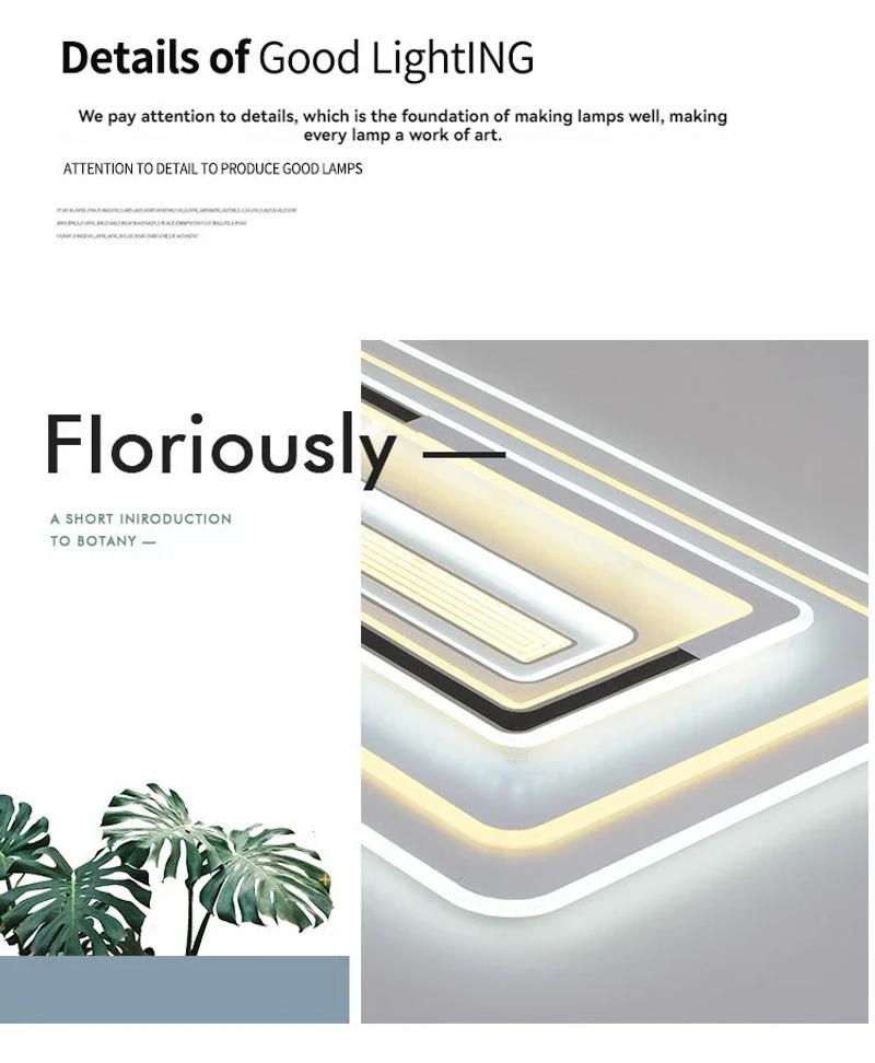 Description Picture 5 of itemModern LED Ceiling Lamp 48/98/128W Square LED Panel Ceiling Light for Bedroom Living Room Kitchen Indoor Lighting Fixture