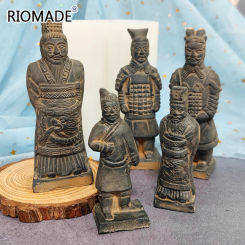 Terracotta Warriors Statue Silicone Mold For Handmade Making Candle Gypsum Clays Resin Mould Emperor General Soldier Statue Form