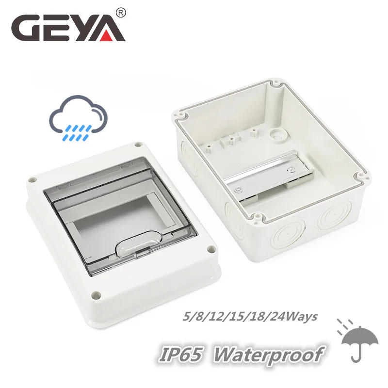 Description Picture 3 of itemGEYA NEW HT 5/8/12/15/18Ways Outdoor Waterproof Electrical Distribution Box Circuit Breaker MCB Power Plastic Junction Wire Box