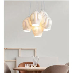 White Ceramic Cluster LED Pendant Lamp Vintage Pendant Light Island Small Milk Hanging Chandelier Restaurant Hanging Lighting