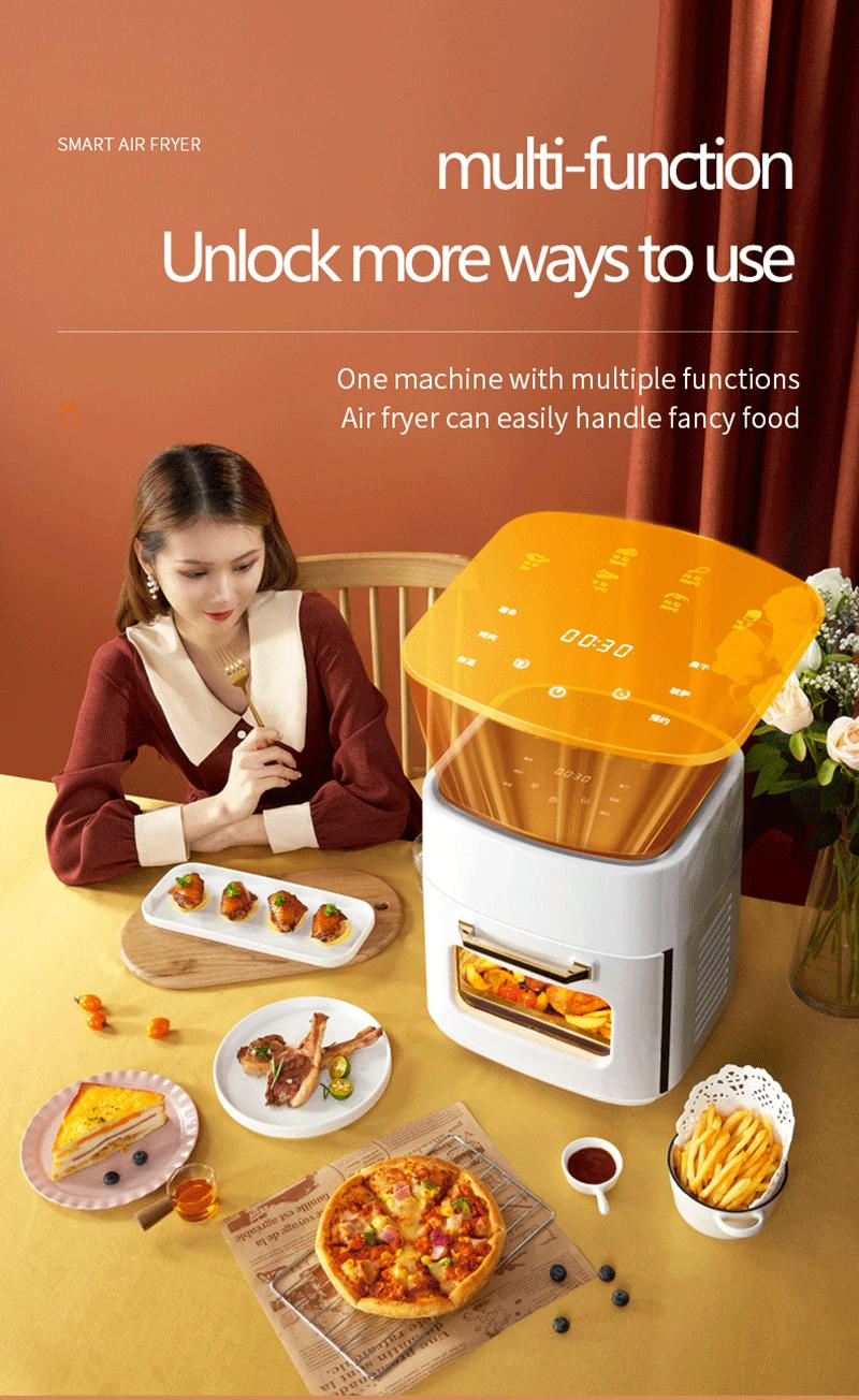 Description Picture 6 of item15L Multifunction Digital Air Fryer Without Oil Electric Oven, Dehydrator, Air Fryer with LED Touch Panel Large Display Window