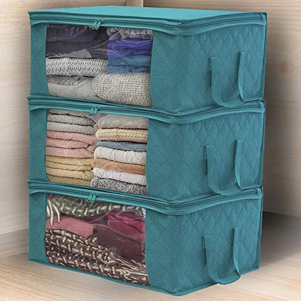 Description Picture 6 of itemFoldable Clothes Storage Bag , Large Capacity Wardrobe Under Bed Closet Quilt Fabric Bedding Duvet Organizer Box