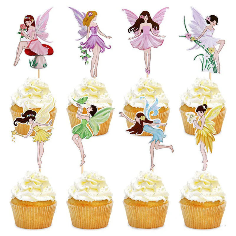 Description Picture 6 of item8PCS/set Flower Fairy Cake Topper Fairy Princess Party Cake Decorations for Sweet Girls Birthday Wedding Party Supplies