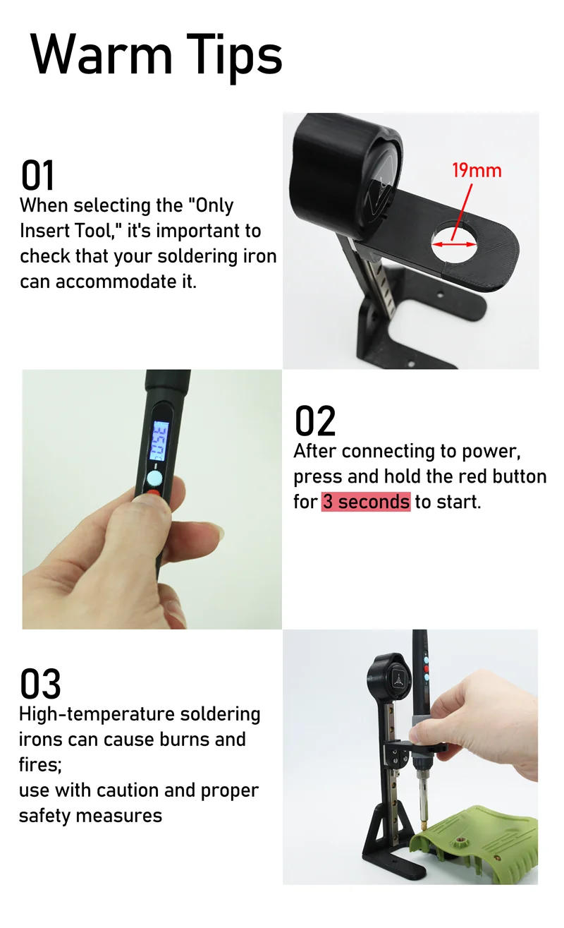 Description Picture 4 of itemHeat Set Insert Press Tool Electric Soldering Iron Tip M2 M3 M4 M5 M6 M8 Thread Brass Inserts Nut Embedded Kit for 3d Printing