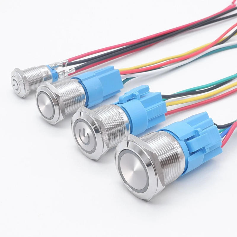 Description Picture 2 of itemMetal Push Button Switch with Wire On Off PC Power Waterproof 12v for Car Momentary Latching Fixed NO NC 5V 220V 12 16 19 22 mm