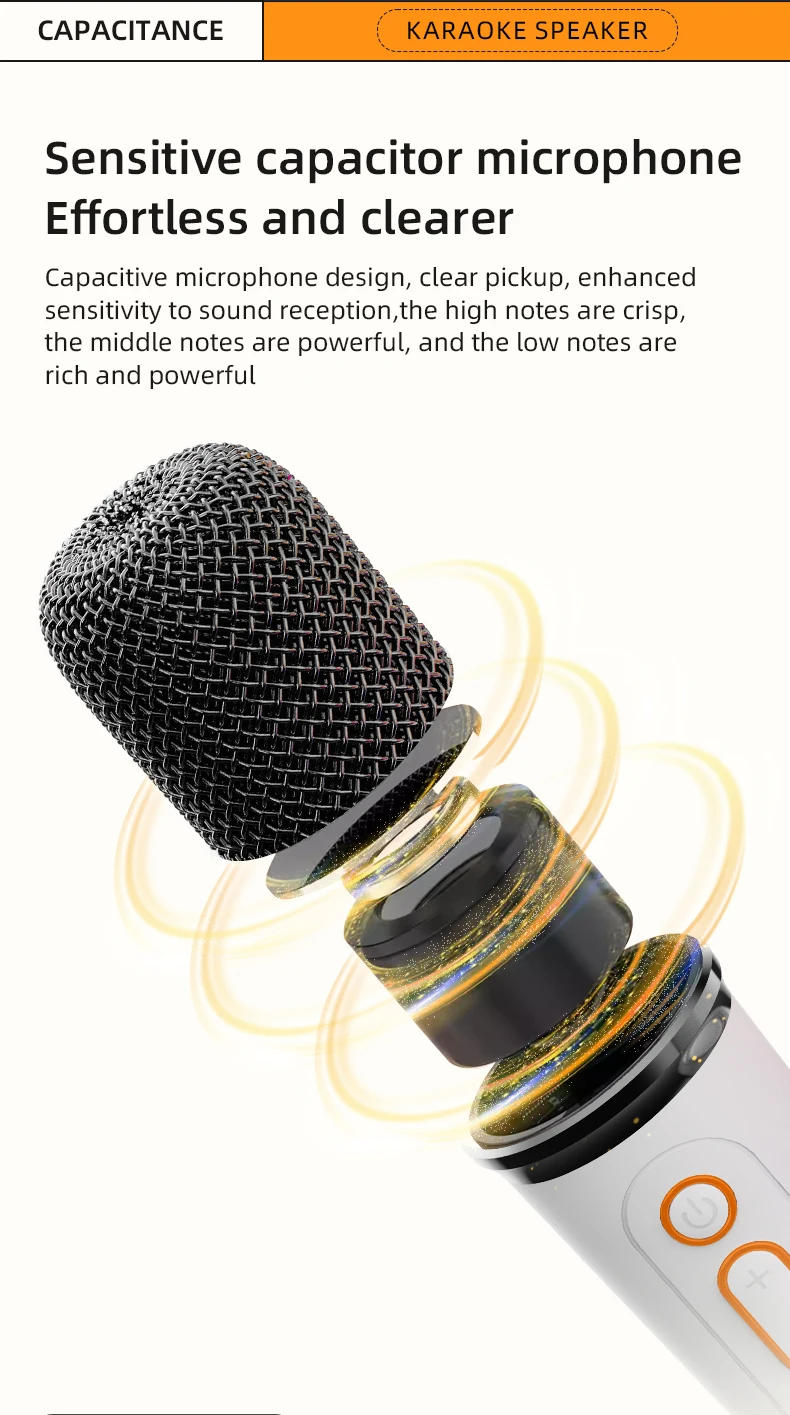 Description Picture 6 of itemMini Speaker Karaoke  With 2 Wireless Microphone for Kids mini BT speaker karaoke speaker with mic Best Gift Portable Led