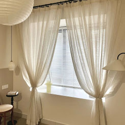 Modern Japanese style linen Beige curtainsFor Living Room Bedroom Kitchen Window Treatments Voile Curtains Cortains Firany