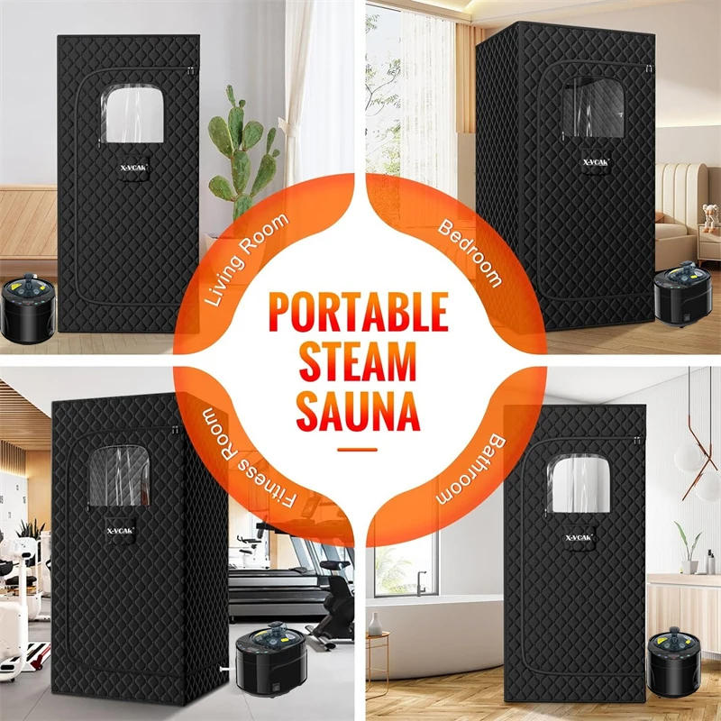 Description Picture 4 of itemPortable Steam Sauna for Home Spa Sauna Tent Sauna Box with 4L Steamer Remote Control Folding Chair