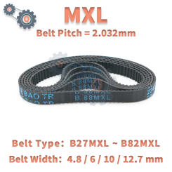 B27MXL to B82MXL Model MXL Timing Belt 2.032mm Tooth Pitch Rubber Belt Width 4.8/6/10/12.7mm MXL Belt For CNC Synchronous Belts