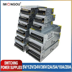 IWONGOU DC 5V 12V 24V 36V Switching Power Supply AC 2A 5A 10A 15A 20A 30A Transformer Power Adapter