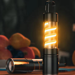 Powerful LED Flashlight Type-C USB Charging White Laser Flashlight 5 Gears 1200mAh LED Zoomable Torch for Power Outages