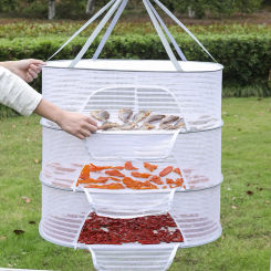 4 Layer Drying Net Portable Mesh Clothes Hanging Dryer for Fish Vegetables Fruit Herbs Rack Anti-mosquito Dishes Dryer Bag