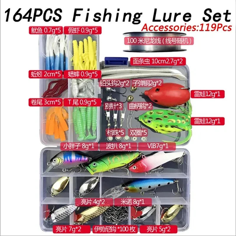 Description Picture 6 of itemProfessional Fishing Lures Kit - Soft/Hard Baits with Metal Jig Spoons, Crank Tackle & Box for Bass Pike, Freshwater Saltwater