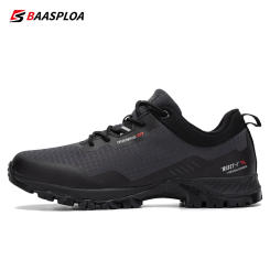 Baasploa Men's Anti-Skid and Wear-Resistant Hiking Travel Shoes Fashion Waterproof Outdoor Sneaker Comfortable Male Sport Shoes