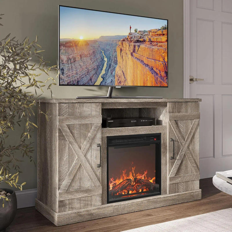 Description Picture 2 of itemBELLEZE 47" TV Stand with 18" Electric Fireplace Heater & Media Entertainment Center Console Table for TV up to 50" with Open St
