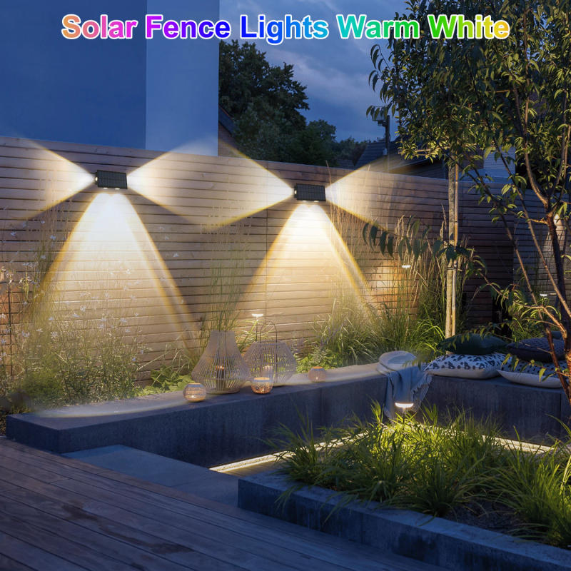 Description Picture 6 of item4PCS Solar Fence Light RGB Color Changing Outdoor Garden Yard Decor Step Lamp IP65 Waterproof Pathway Wall Stair Lamp Balcony