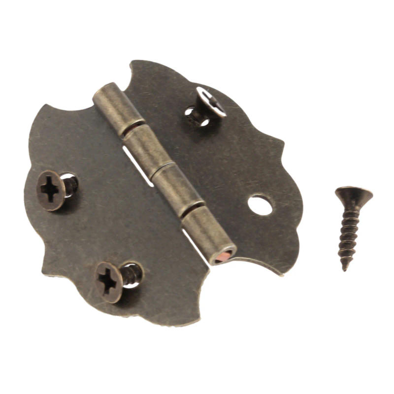 Description Picture 5 of item4Pcs Vintage Wooden Box Flower Cabinet Door Butt Hinges 4 Hole Decorative Hinge Zinc Alloy Furniture Fittings with Screw 29*31mm