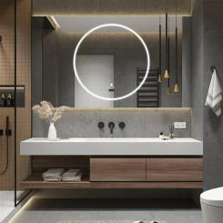 Smart Mirror Cabinet Modern Simple Slate Ceramic One Piece Washbasin Bathroom Vanity Combination Furniture New