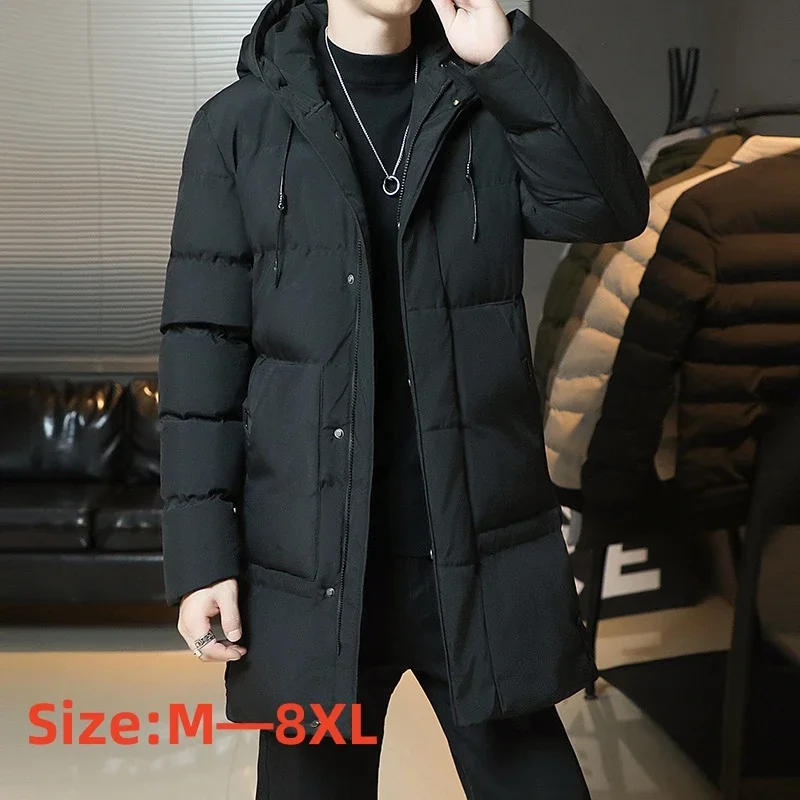 Description Picture 3 of item2024 Men's Winter Jackets For Men Hooded Casual Long Cotton Thicker Warm Parkas Male Outwear Winter Coats Slim Fit Jackets M-8XL