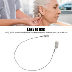 Hearing Aids Lanyard Single Ear Nylon Lanyard Hearing Aid Clip with 3 Silicone Rings for The Elderly Kids