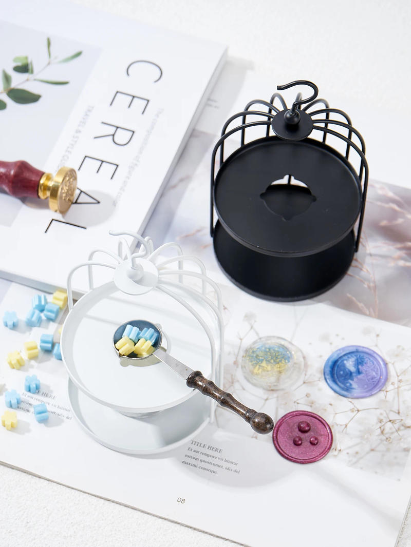 Description Picture 2 of item1 set of fire paint sealing wax melting furnace kit, 1pc birdcage shaped fire paint furnace, 1pc fire paint spoon, 1pc candle