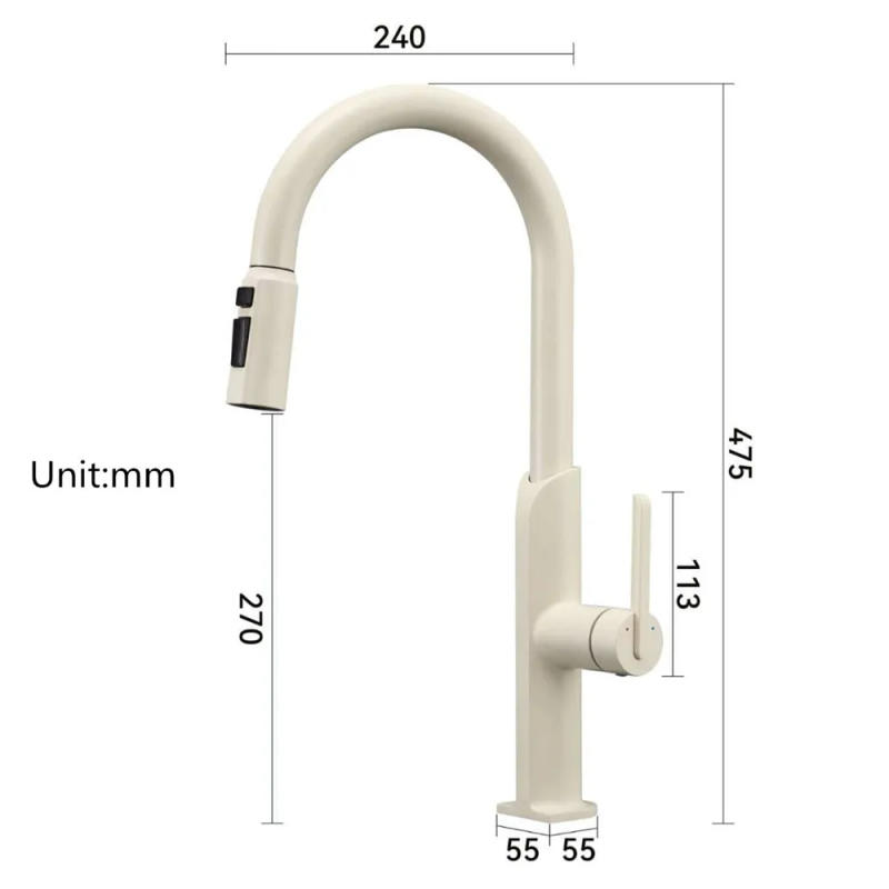 Description Picture 2 of itemBrushed Gold Pull Out Kitchen Faucet SUS304 Sink Faucet Mixer Tap 360 degree rotation torneira cozinha mixer taps Kitchen Tap