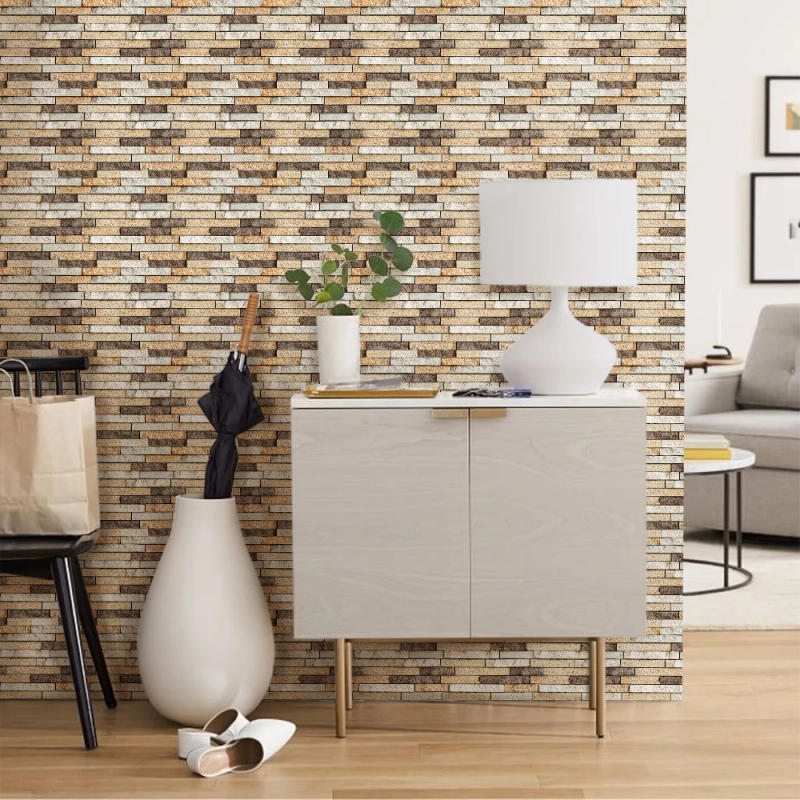 Description Picture 6 of item1/10pcs 3D Tile Sticker Self-adhesive Faux Stone Wall Panel Peel and Stick Kitchen Tile Backsplash Bathroom Wall Tile Sticker