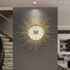 Glass Gold Wall Clock Nordic Design Luxury Bedroom Wall Clock Unique Quiet Reloj De Pared Para Sala Furniture Decoration