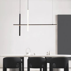 Modern Minimalist Long Strip Led Pendant Lamp Dimmable For Table Dining Room Bar Chandelier Lighting Home Kitchen Light Fixtures